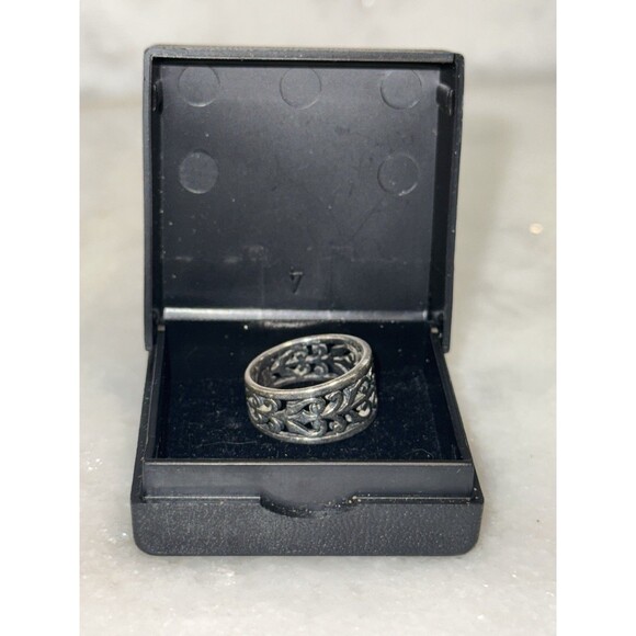 James Avery Retired Open Adorned Band Sterling Silver Ring Size 5 – 3.8g - Picture 11 of 11